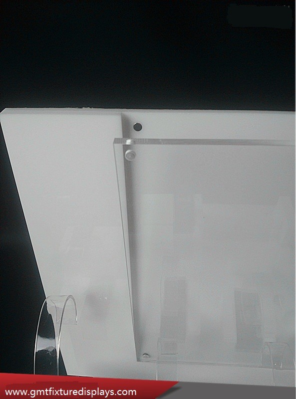 Removal Countertop Plexiglass Watch Display Rack White & Clear Acrylic Watch Stand