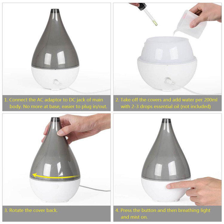 Vase - Shaped 200ml Plastic Essential Oil Diffuser Humidifier