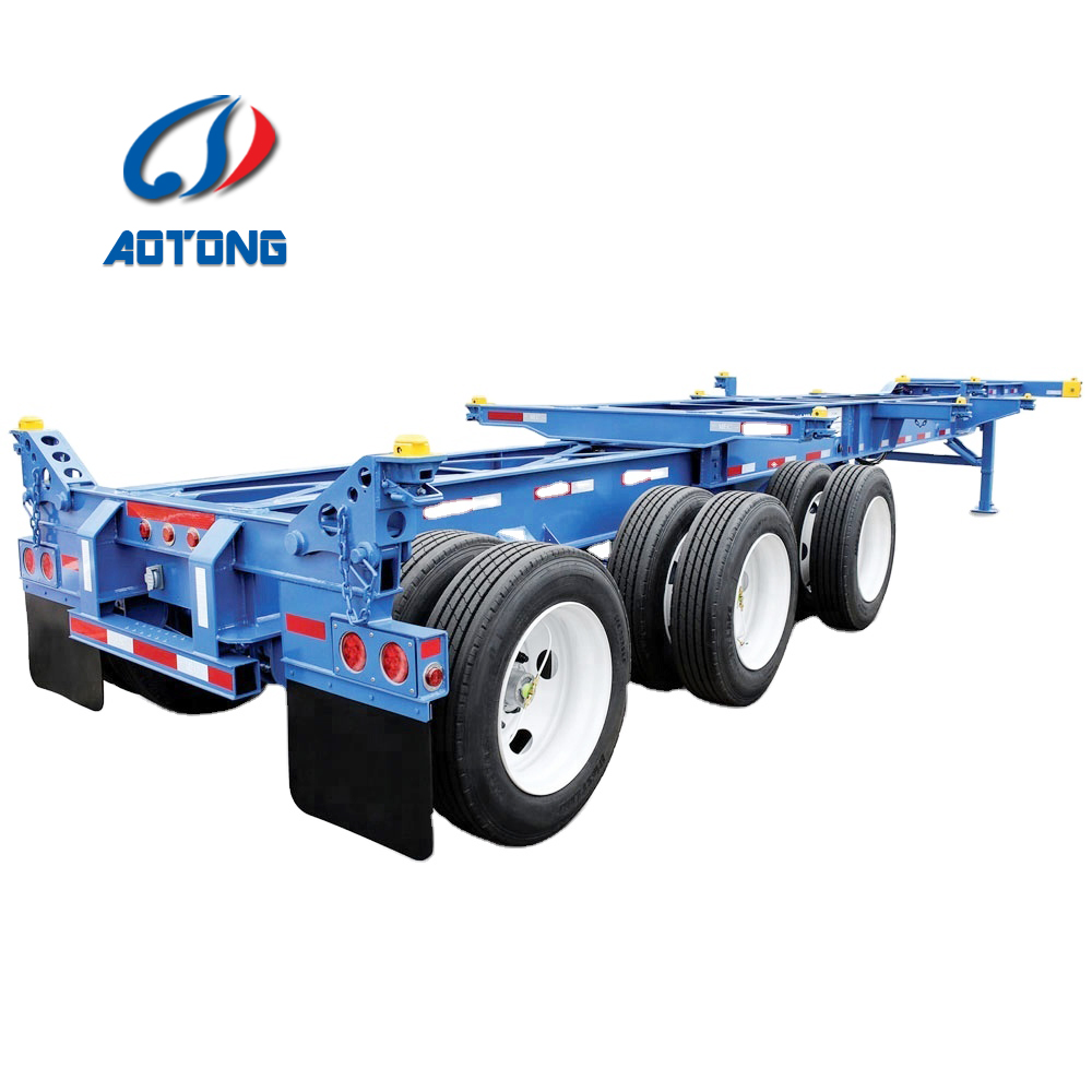 Light Tare Weight 2/3 Axles 20-40-45ft Air Suspension Container Chassis Semi-Trailer