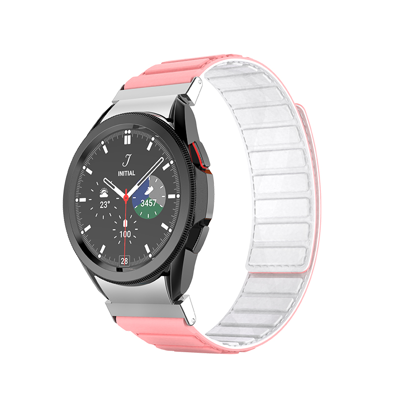 22mm SamSung Watch 4 Magnetic Leather Band Strap with Dual Color Rotating and Nylon