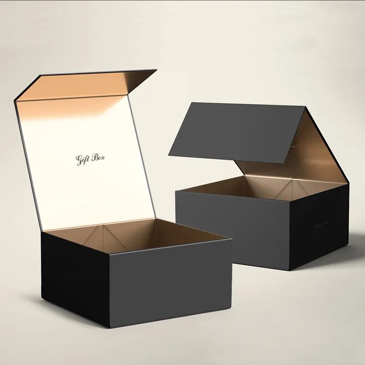 Varnishing Printing square Card Board Gift Boxes Magnetic With Lid Matt Lamination