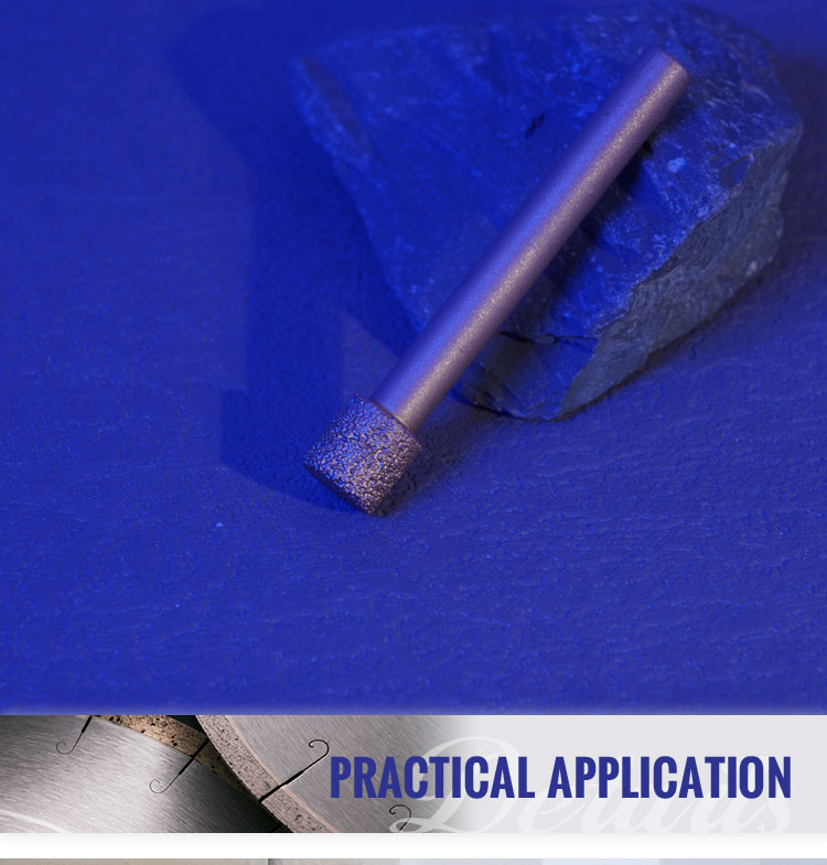 10MM Vacuum Brazed Diamond Stone Carving Bit with Engraving Function and TiCN Coating
