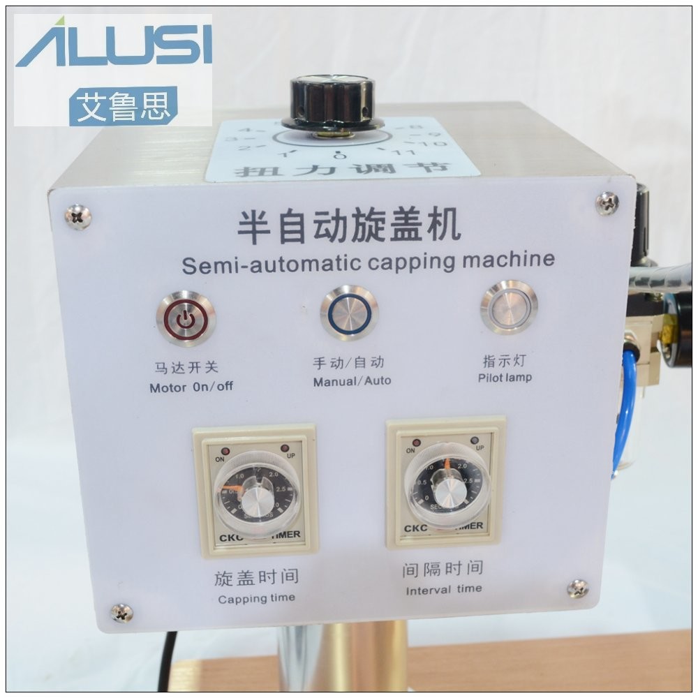 Semi Auto Cap Closer High Speed Rotary Cap Lock Glass Jar Plastic Bottle Twist off Lug Sealing Capping Machine