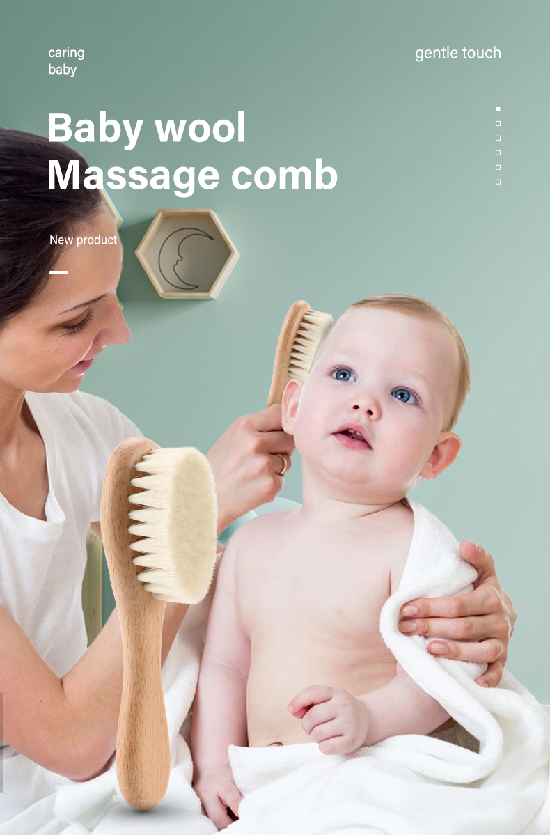 Eco Friendly Wooden Baby Brush And Comb Set Baby Shower Brush Comfortable
