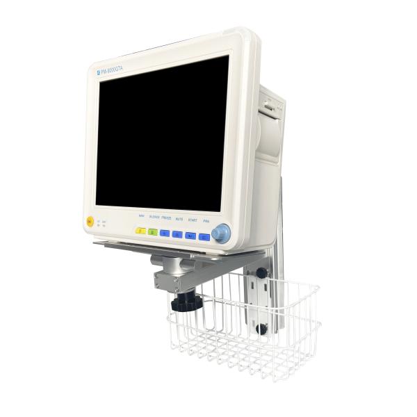 Medical Monitoring Arm With Basket Hospital Wall Mount Medical Instrument