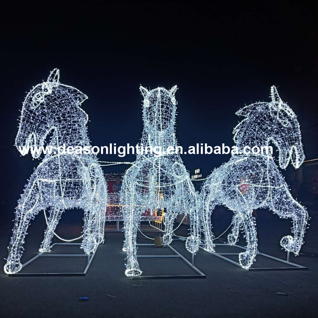 christmas horse lighted carriage