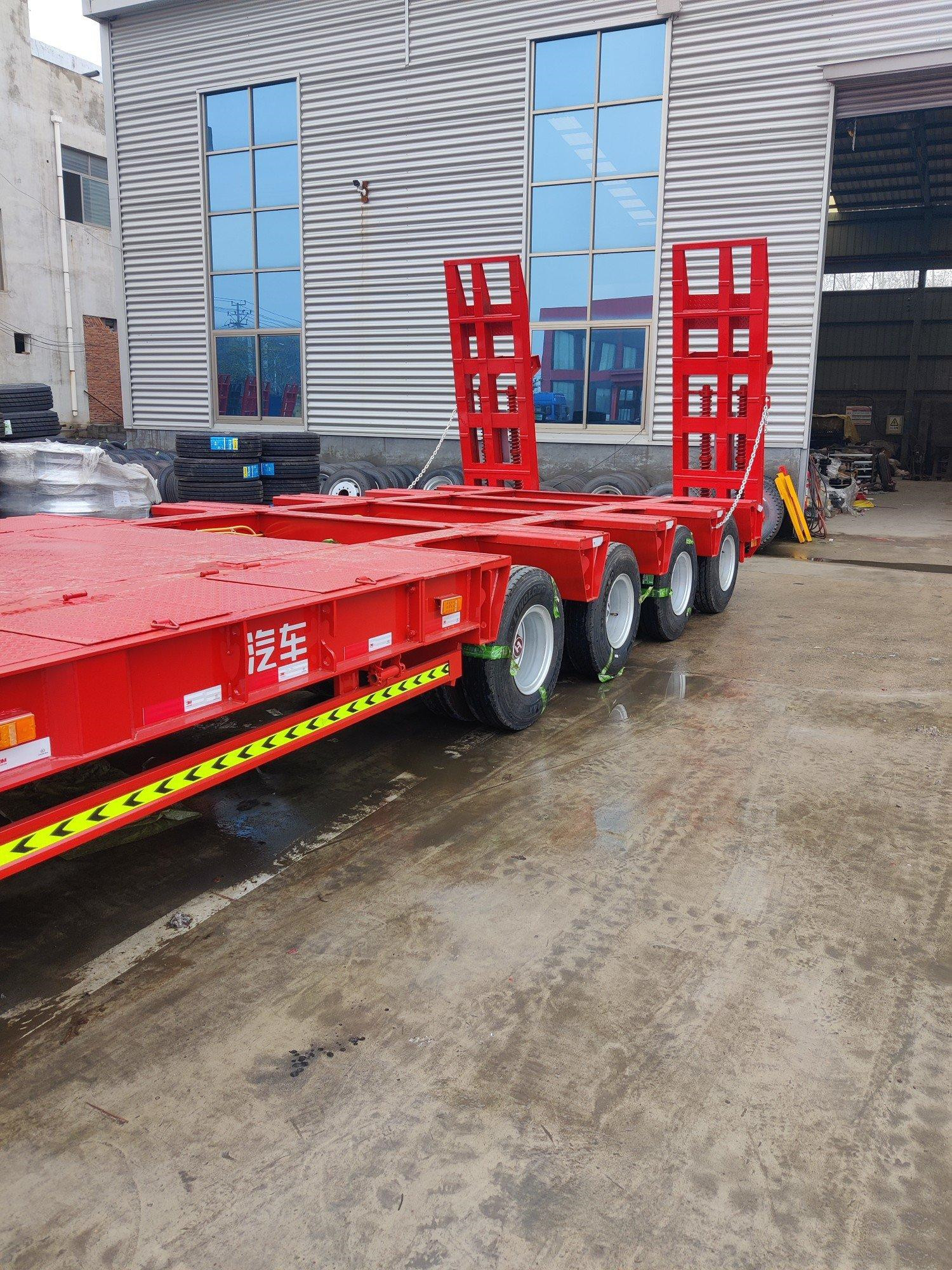 Low-Flat Second Hand Semi Trailers 3axle 4axle 6axle Support Customization