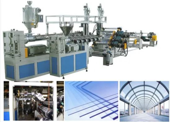 Colorful Polycarbonate Plastic Plate Extrusion Line PC Solid Board Production Line