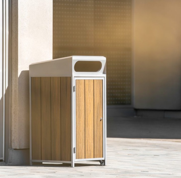 H1200MM 120L Large Outdoor Wooden Trash Can