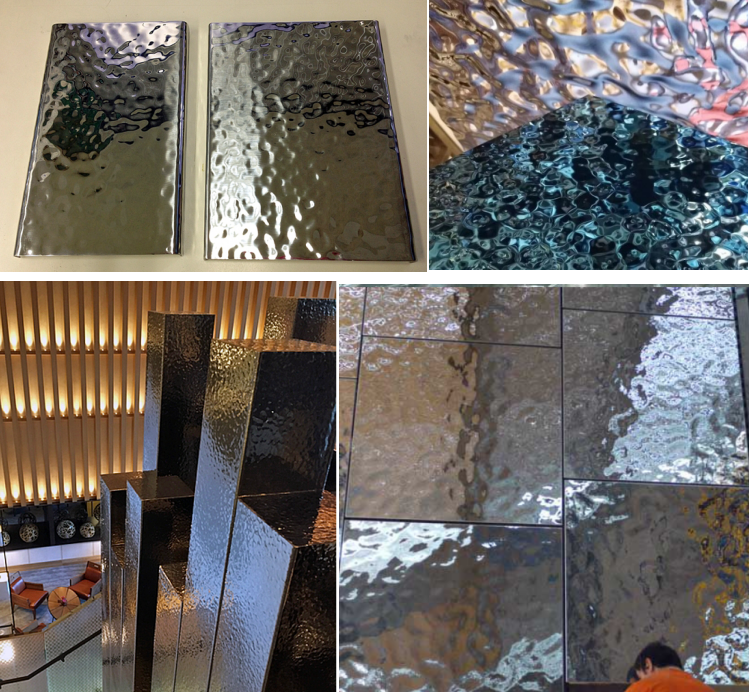 Water ripple metal embossing pattern