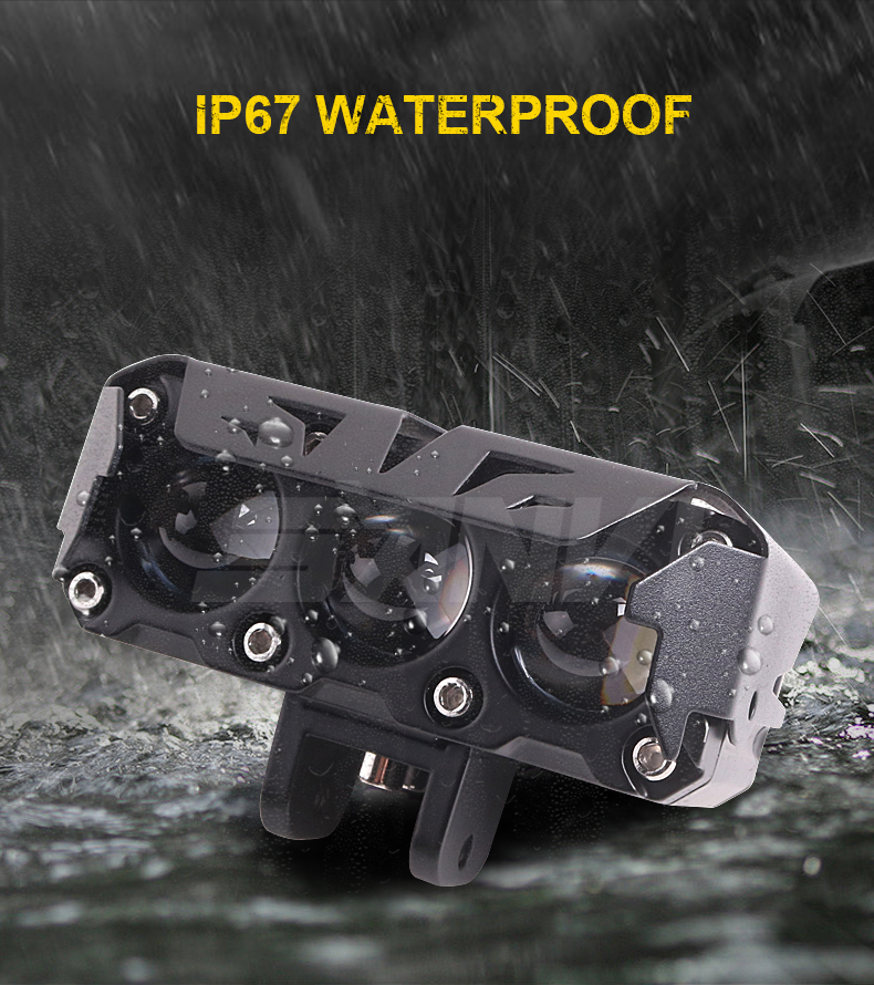 White Yellow Motorbike Headlamp LED Motorcycle Lights IP67 30000 Hours Lifespan