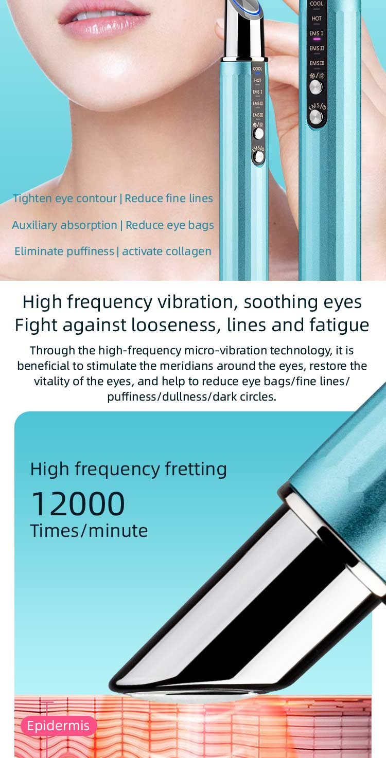 Mini Electric Portable Vibrating Eye Massager Pen Face Tool Anti Wrinkle Anti Aging Randomly Improve Eye Puffiness