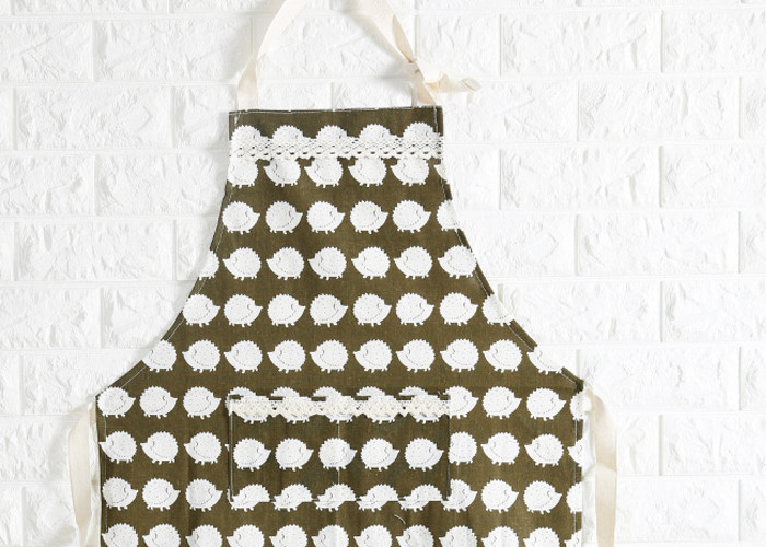 Puting Kitchen wear cooksmart wipe clean Apron pocket diablement fort cotton White bear tree customized