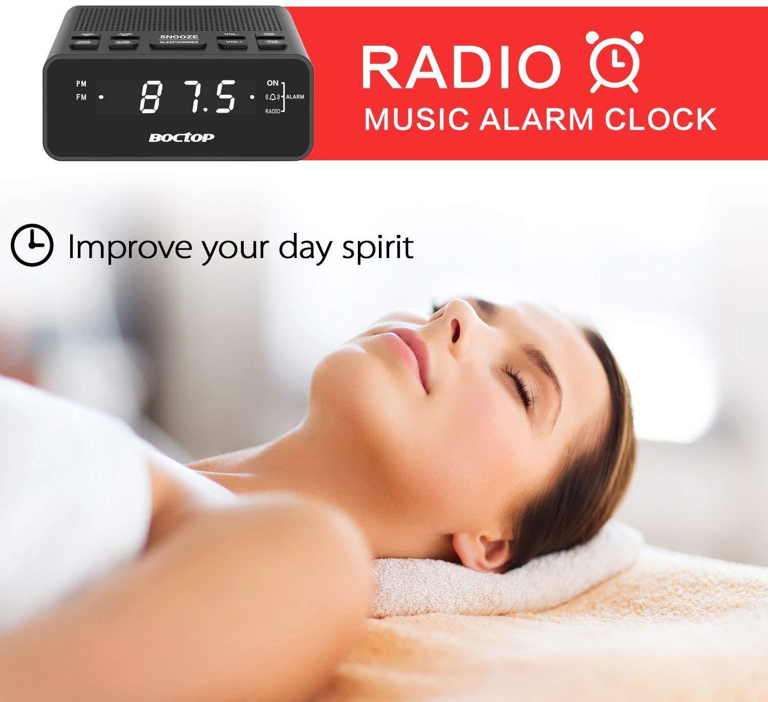 Home Hotel LED Clock Radio , Portable Desk Radio With USB Port