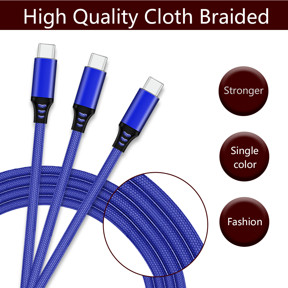 5A Smart Type C Cloth Braided Cable for Android Phone Charge Data Sync