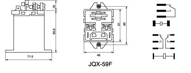 JQX-59F 1Z AC250V/24VDC 80A spdt General Purpose Big Power Relay