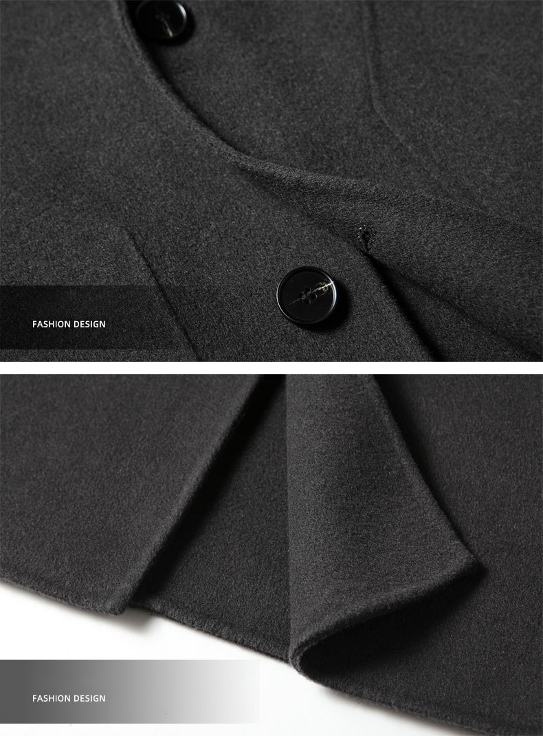 Men's Long Woolen Trench Overcoat Winter Coat Wool Men Coat With Button Customized Logo