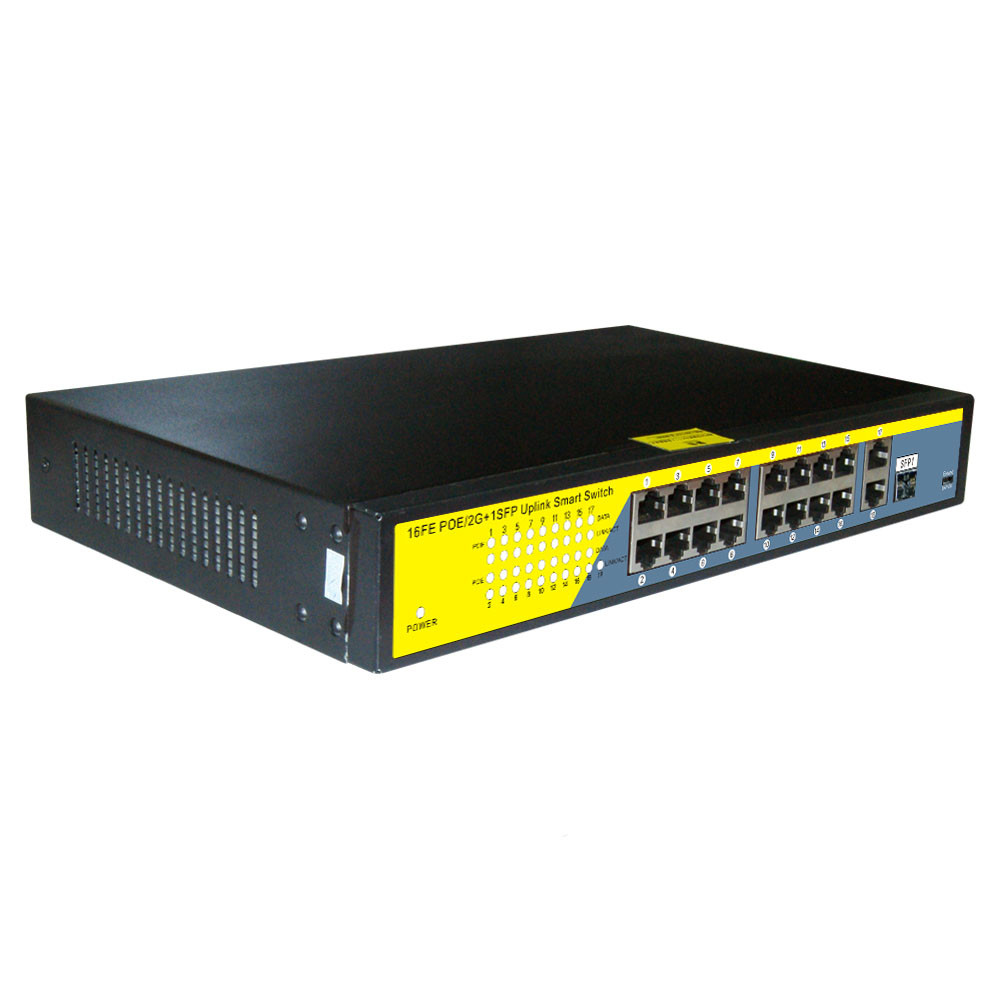Good price 16port POE+2xGE UPlink+1xSFP POE Etherent switch for IP Camera ip phone