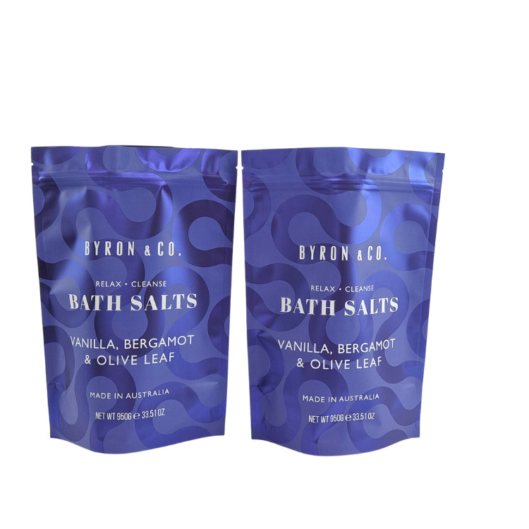 Custom Printed Aluminum Foil Bath Salt Spices Coffee Food Packaging Zip Lock Stand Up Pouch Plastic Mylar Bags For Soap