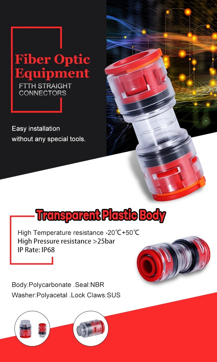 FTTH Push in Duct Connector for FTTX Fiber Optic Microtube End Stop Network Connector