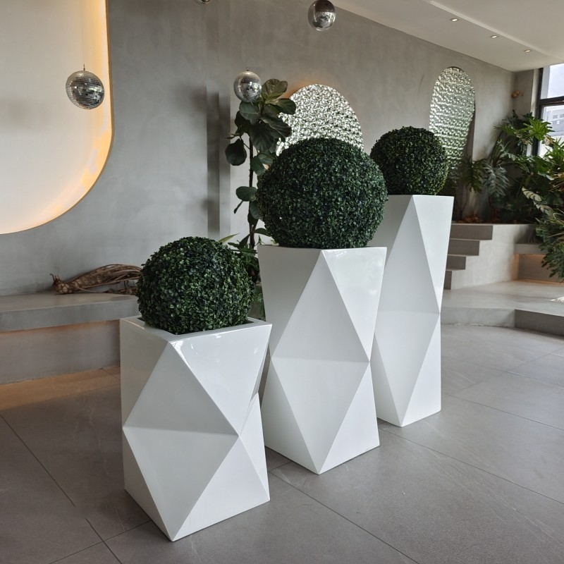 Fiberglass Resin Flower Pot Box Large Size Shopping Flower Planter Box