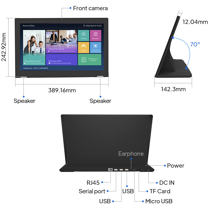 Touch Screen Desktop Tablets 15.6 Inch Smart Interactive Tabs With POE RJ45 NFC