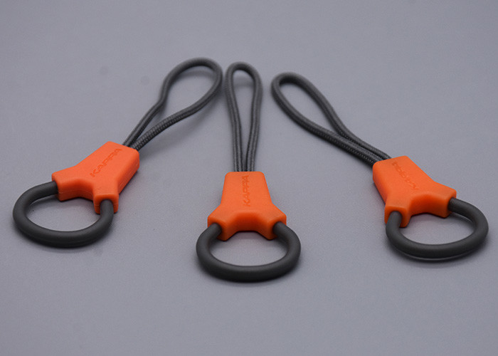2 Colours Custom Logo Plastic Zipper Pull Polyester For Garments