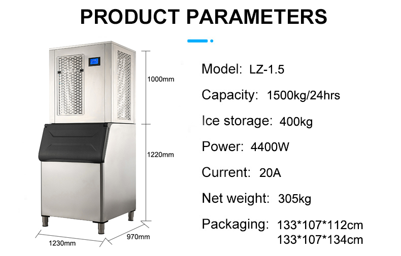 5400W Power 400kg Ice Storage LZ-1.5 Flake Ice Maker for Fishing Boat in Scotsman