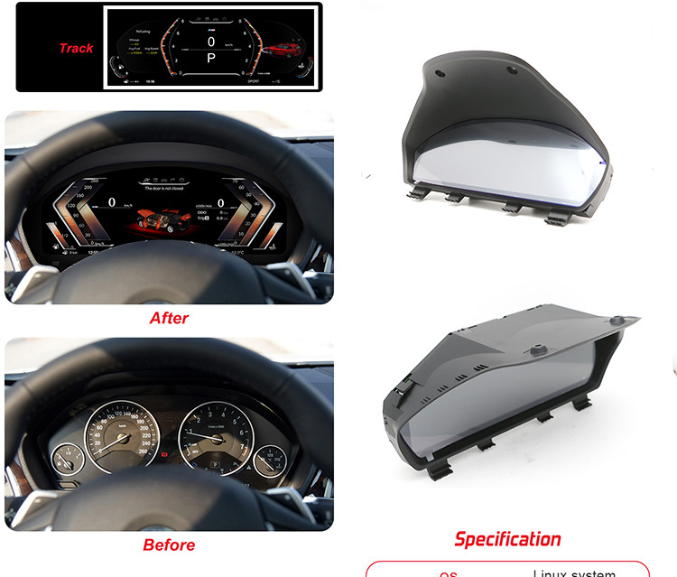 12.3" Digital Dash Cluster , Car Digital Speedometer For BMW 3 Series F30 F31
