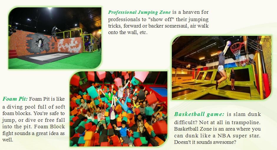 Top Quality and Multi-function TUV Standard Children Trampoline Park with Foam Pit