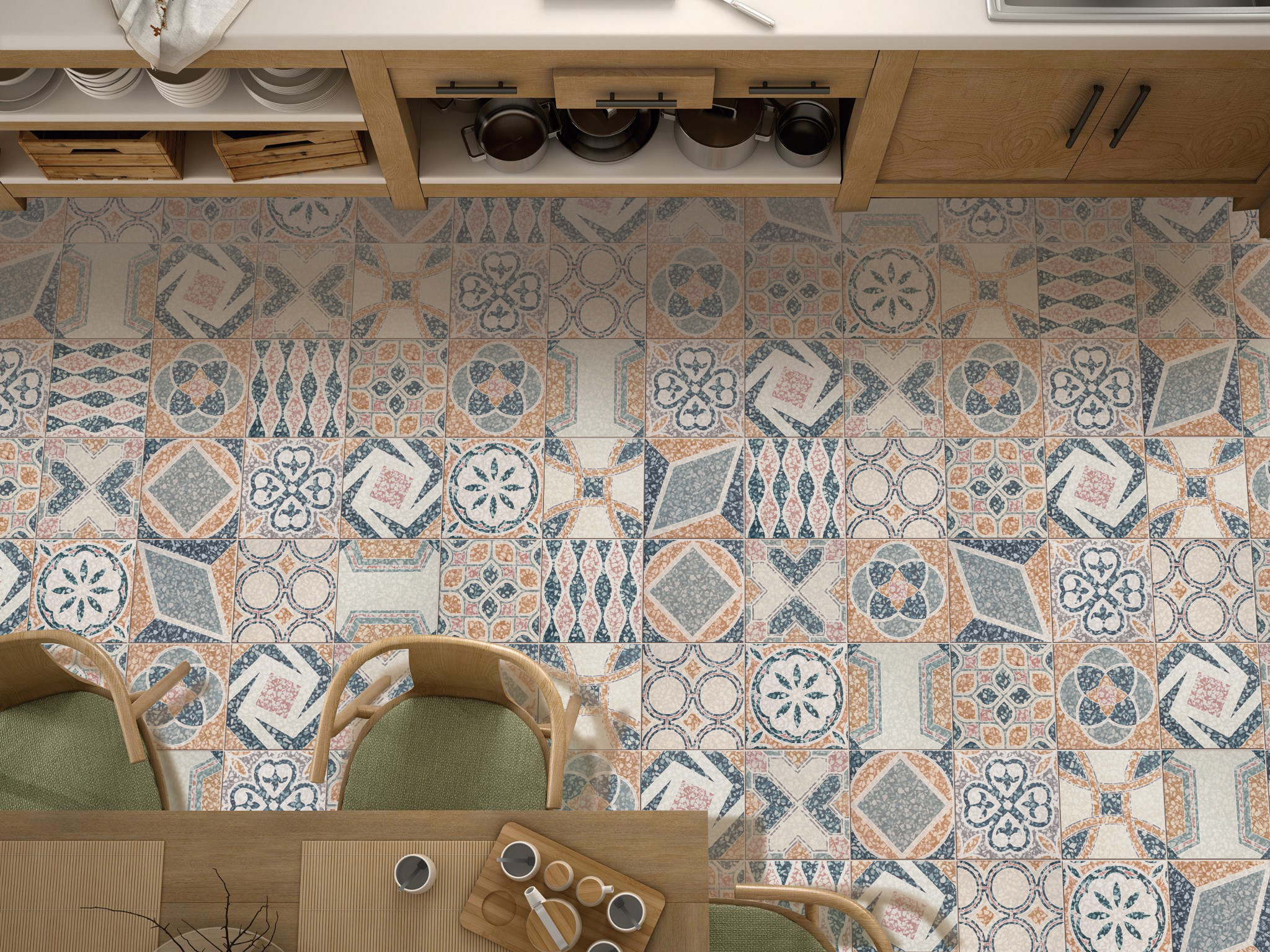 Wear-Resistant 250x250mm Ceramic Rustic Tile W.A 6% For Living Room And Antibacterial Wall And Floor Tile For Bathroom
