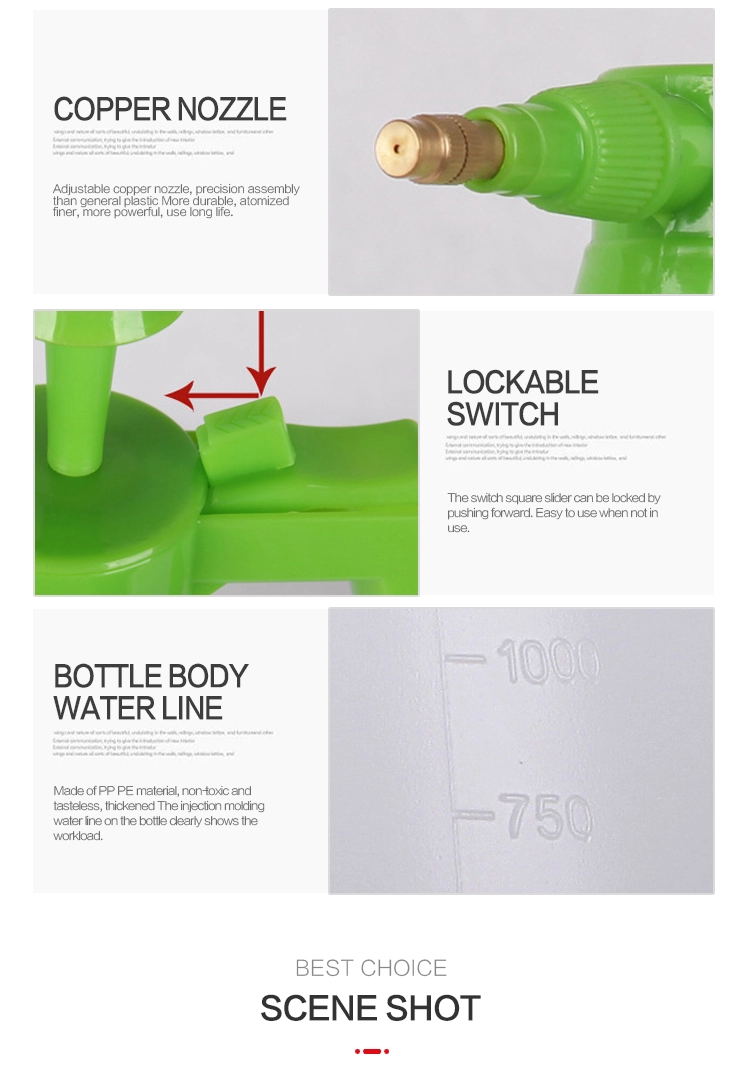 Agricultural Water Pressure Plastic White Bottle Hand Pump lLPlastic Garden Sprayer