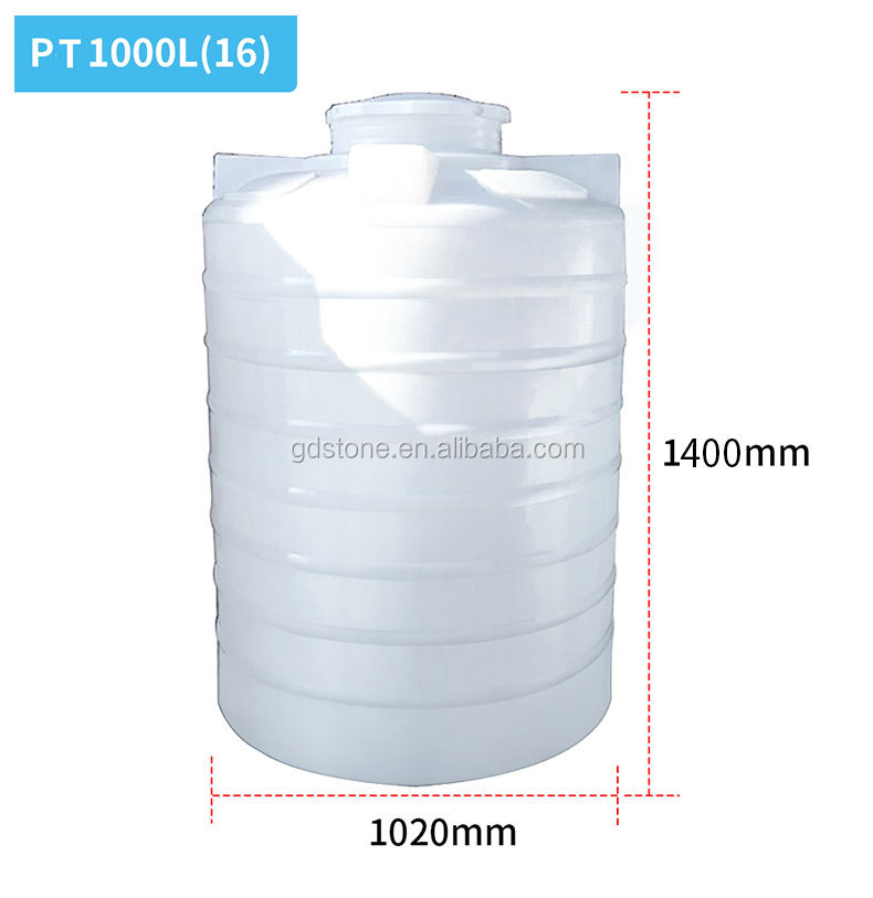 ISO 9001 Cylinder Outside Water Storage 1000 Ltr Water Tanks Top Dia 720mm