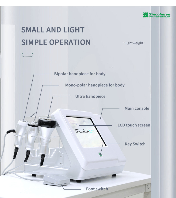 Fat Loss Vacuum RF Cavitation Slimming Machine 450mm*300mm*250mm