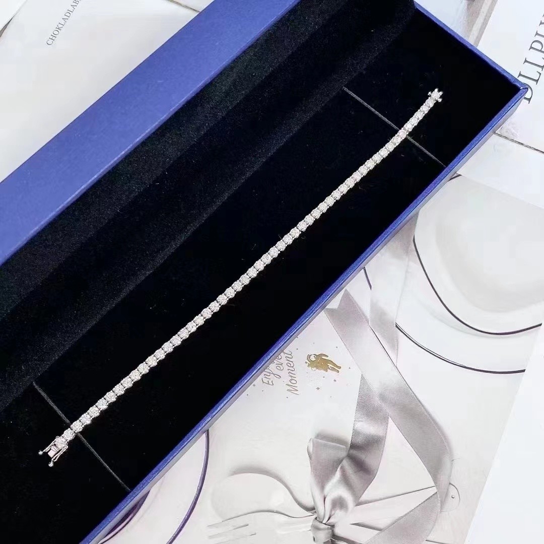 Synthetic Jewelry 0.1ct Lab Created Diamond Bracelet Round Cut