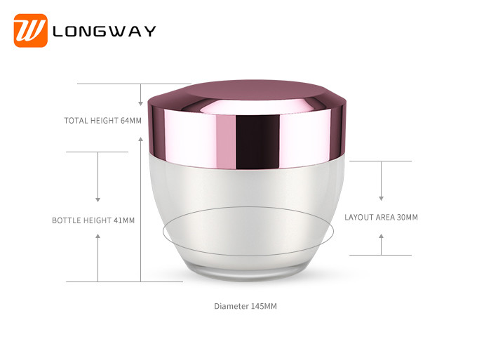 Acrylic Cosmetic Jar with Rose Gold Cap for Facial Cream Jar Packing