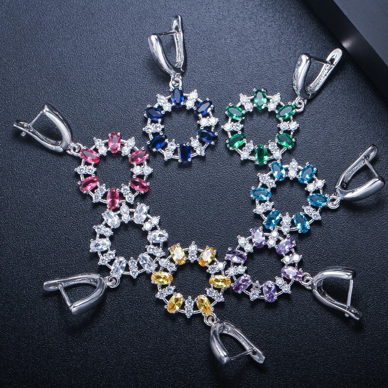 CZ Earrings for Women Crystal Nacklace Jewelry Female Accessories Jewelry Wedding Jewelry Sets