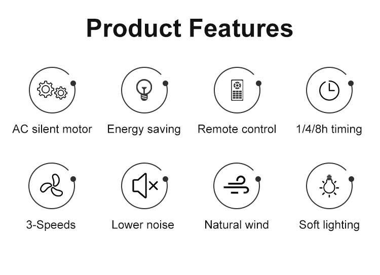Color Temperature Options 42 Inch Ceiling Fan with Hidden Blades and Remote Control