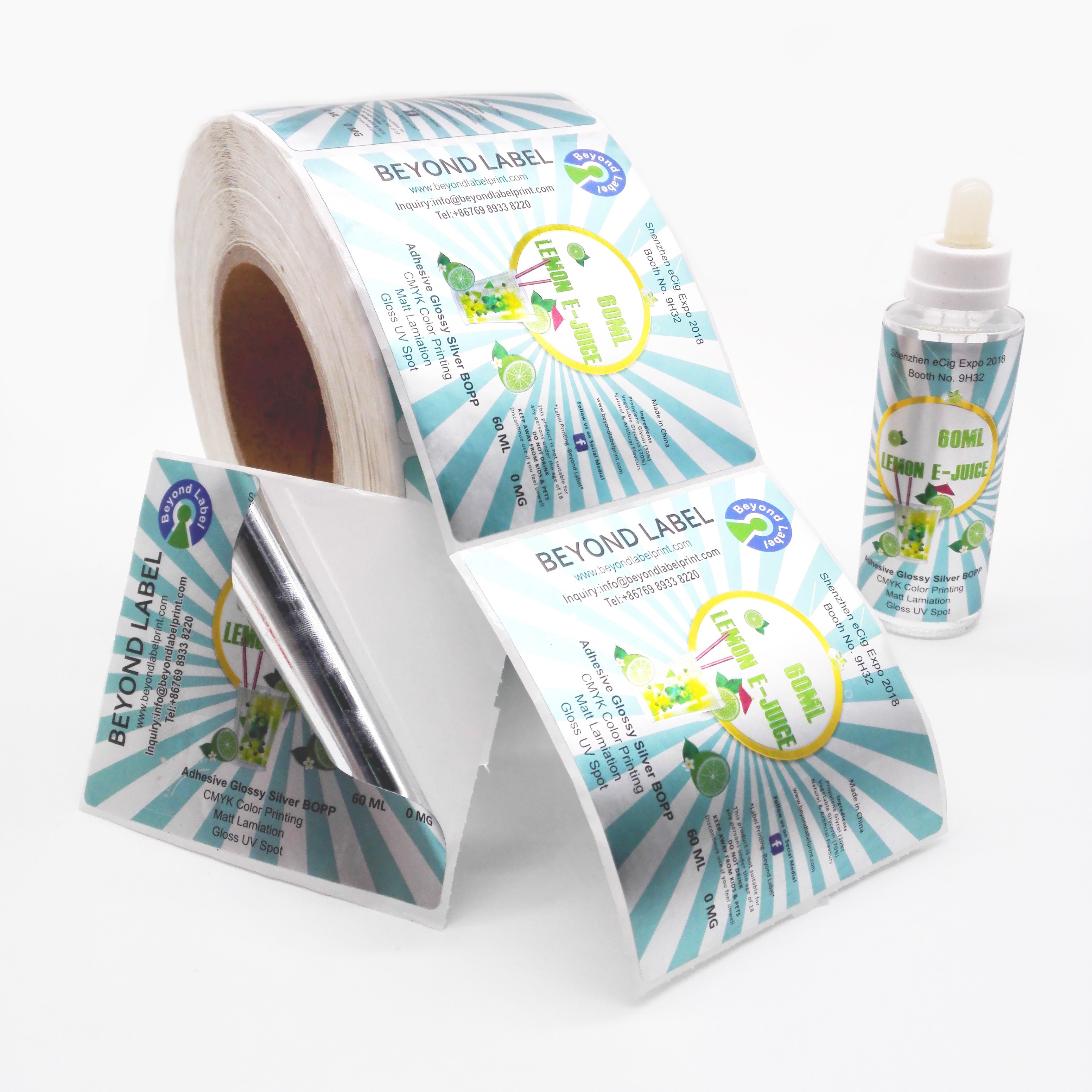 Strong Adhesive CMYK Color Essential Oil Bottle Labels Water Resistant