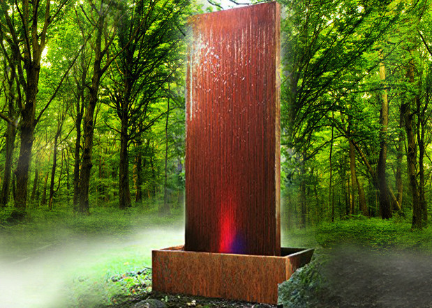 Anti Corrosion Corten Steel Water Wall , Corten Steel Garden Features