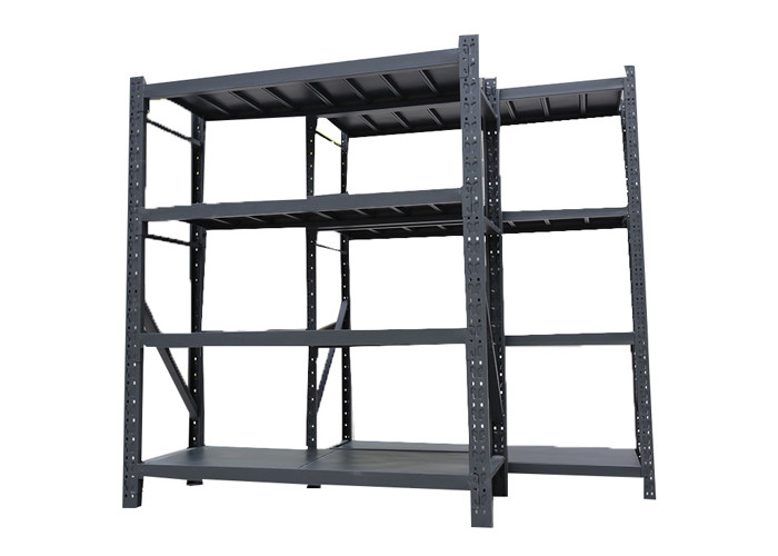Powder Coated 800lbs Black Free Standing Shelf 1200-2000mm Length
