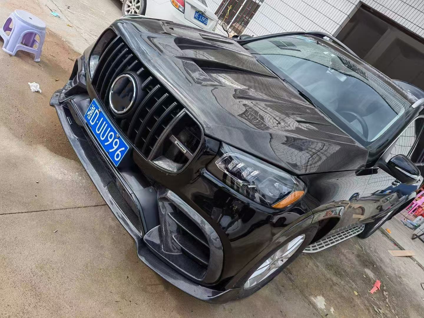 For Mercedes X167 GLS450 Carbon Fiber Body Kit GLS Upgrade BS Style Front Lip Diffuser Spoiler Widebody Kit
