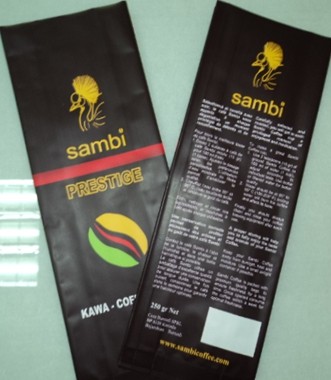 400g Side Gusset Matte Silver Aluminium Foil Bag Sambi Classic For Coffee Bean