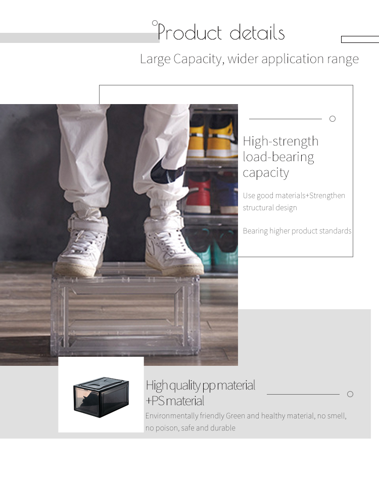3 Layer Thickened Transparent Shoe Box 38*26cm Stackable Shoe Organizer