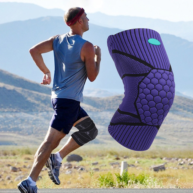 Compression Elastic Knee Support Sleeve Silicone Protective Gear Honeycomb Knee Pad