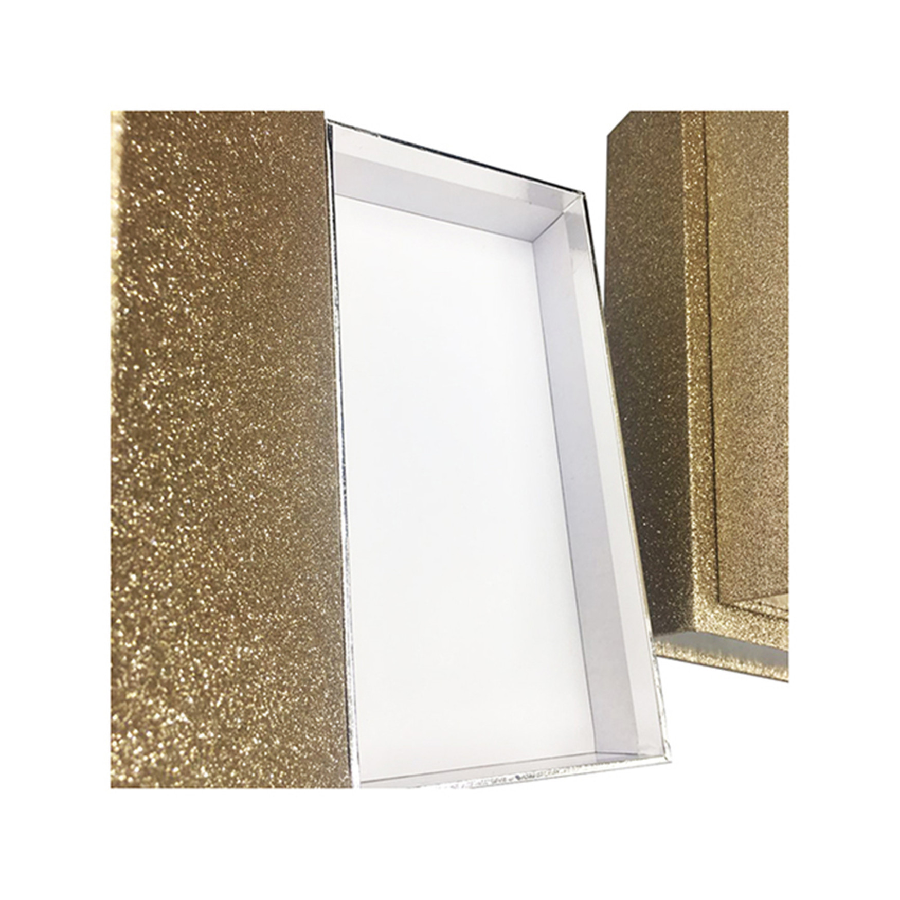 Luxury Magnetic Xmas Gift Boxes With Lids Gold Glitter Paper Custom Size