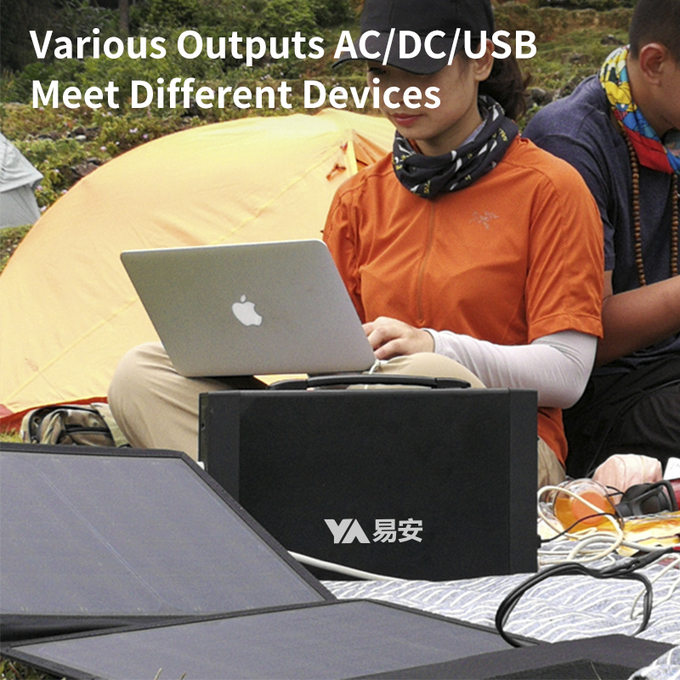 Portable Power Station, 1000Wh Solar Generator 110V 500W Peak 700W 1 AC Outlet 2 USB Ports 2 DC Ports Backup Battery 6