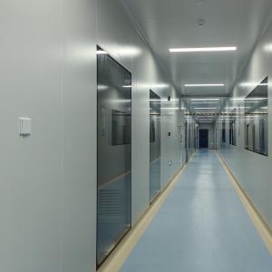 GMP Smooth Surface Cleanroom Tempered Glass Window With Aluminum Frame