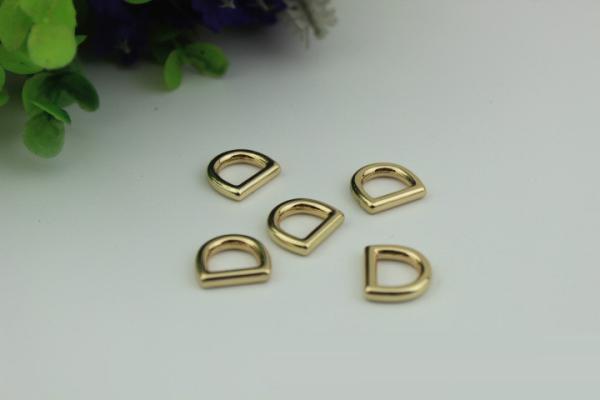 High quality 9mm metal d ring,nickel color zinc alloy d buckles for handbag