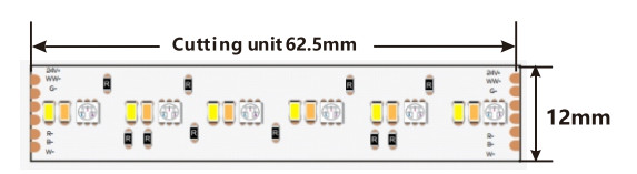 High Quality 12mm DC24V 288LEDs/m 5-color RGB+2700K-6000K LED Strip Light